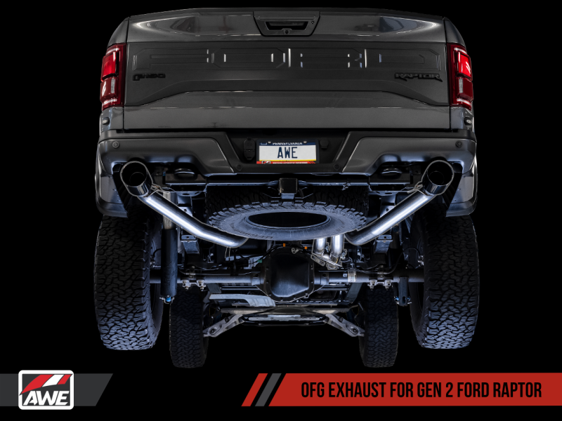 AWE Tuning - AWE Tuning 2017+ Ford Raptor 0 FG Performance Exhaust System - w/ Diamond Black Tips - 3015-33106 - MST Motorsports