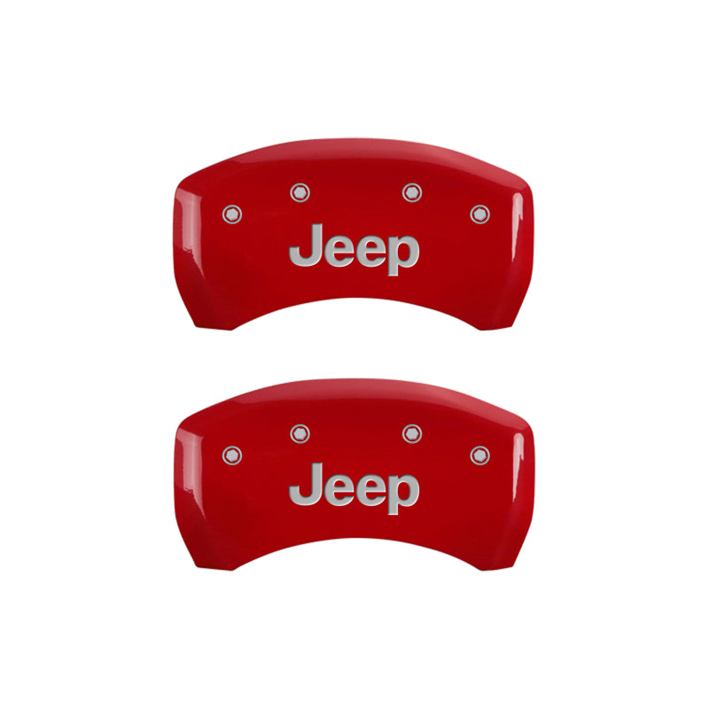 MGP - MGP 4 Caliper Covers Engraved Front & Rear JEEP Red finish silver ch - 42012SJEPRD - MST Motorsports