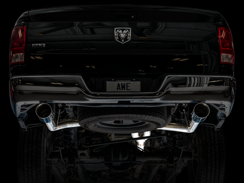 AWE Tuning - AWE Tuning 09-18 RAM 1500 5.7L (w/Cutouts) 0FG Dual Rear Exit Cat-Back Exhaust - Chrome Silver Tips - 3015-32002 - MST Motorsports