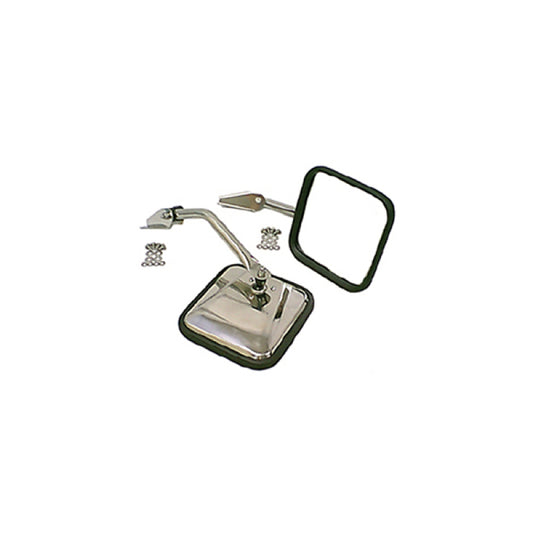 Rugged Ridge - Rugged Ridge 55-86 Jeep CJ Stainless Steel Side Mirror Kit - 11005.01 - MST Motorsports