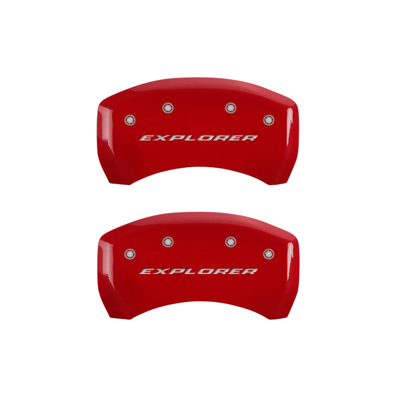 MGP - MGP 4 Caliper Covers Engraved Front & Rear Explorer Red finish silver ch - 10229SXPLRD - MST Motorsports