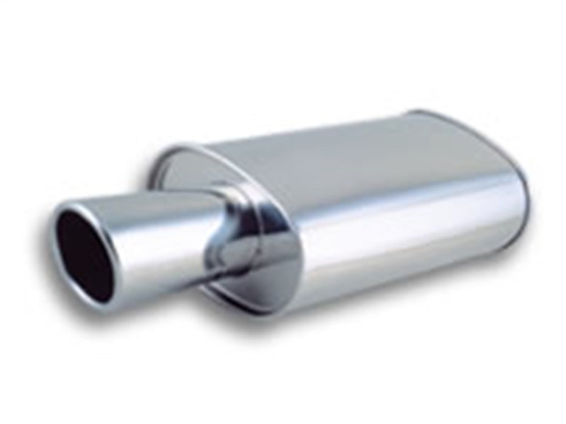 Vibrant - STREETPOWER Oval Muffler w/ 4" Round Angle Cut Tip (3" inlet) - 1042 - MST Motorsports