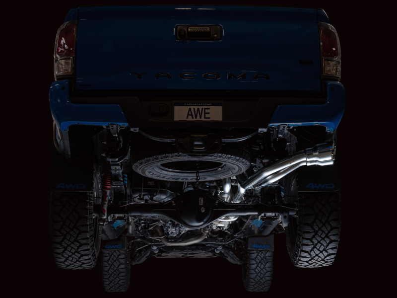 AWE Tuning - AWE 16-22 Toyota Tacoma 0FG Catback Exhaust w/ BashGuard - Dual Chrome Silver Tips - 3015-32826 - MST Motorsports