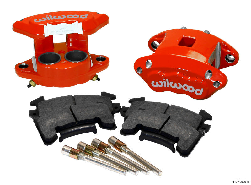 Wilwood - Wilwood D154 Front Caliper Kit - Red 1.62 / 1.62in Piston 1.04in Rotor - 140-12099-R - MST Motorsports