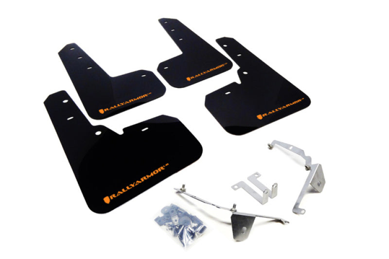 Rally Armor - Black Mud Flap/Orange Logo - MF26-UR-BLK/OR - MST Motorsports