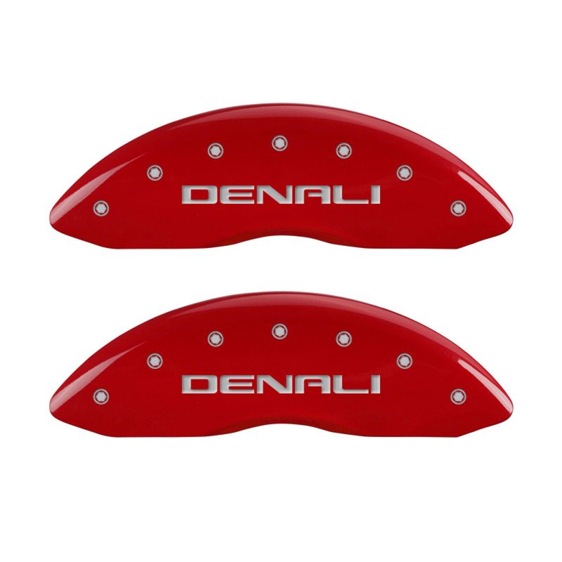 MGP - MGP 4 Caliper Covers Engraved Front & Rear Denali Red finish silver ch - 34015SDNLRD - MST Motorsports