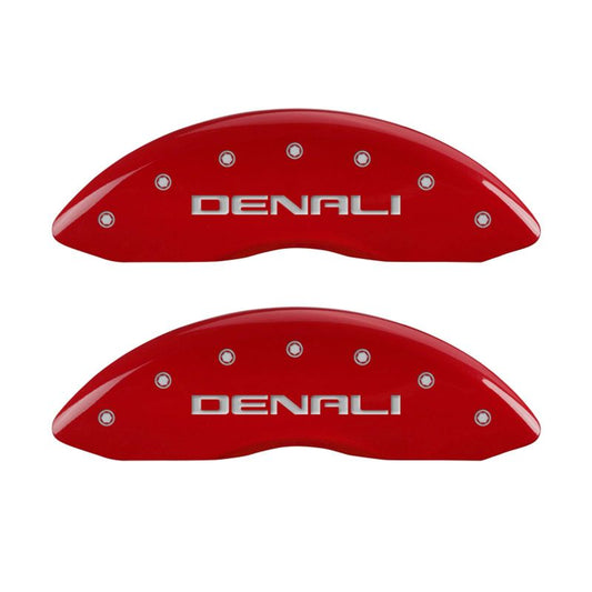 MGP - MGP 4 Caliper Covers Engraved Front & Rear Denali Red finish silver ch - 34015SDNLRD - MST Motorsports