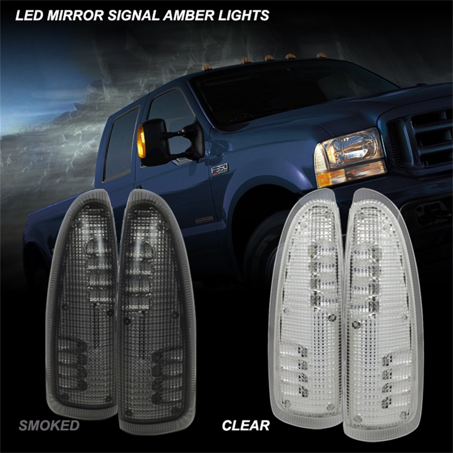 Spyder Auto - xTune Ford Superduty F250-F650 03-07 Amber LED Mirror Signal Lens - Clear ACC-LED-FDSD99-MR-C - 9924712 - MST Motorsports