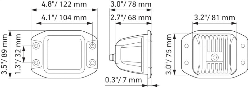 Hella - Hella Universal Black Magic 3.2in L.E.D. Cube Kit - Flood Beam (Flush Mount) - 358176831 - MST Motorsports