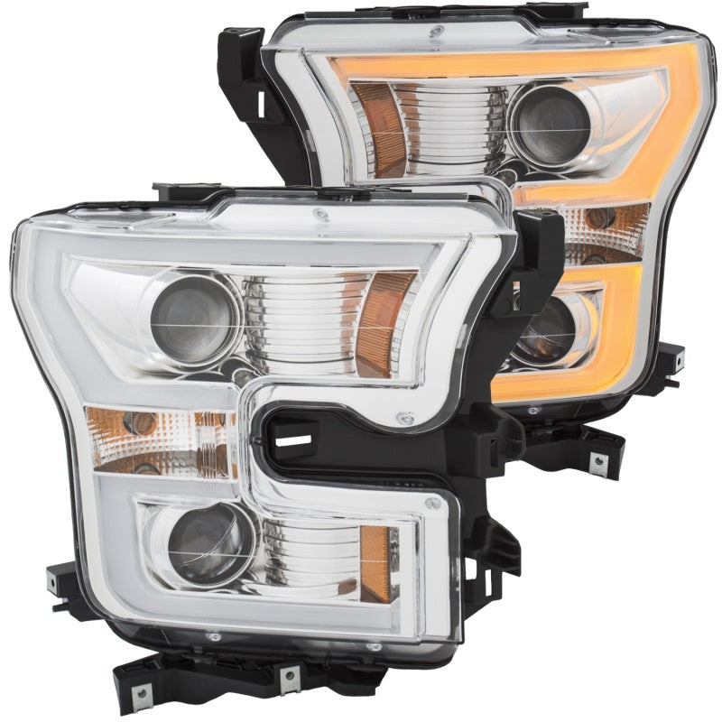 ANZO - Projector Headlights w/ Plank Style Switchback Chrome w/ Amber - 111358 - MST Motorsports