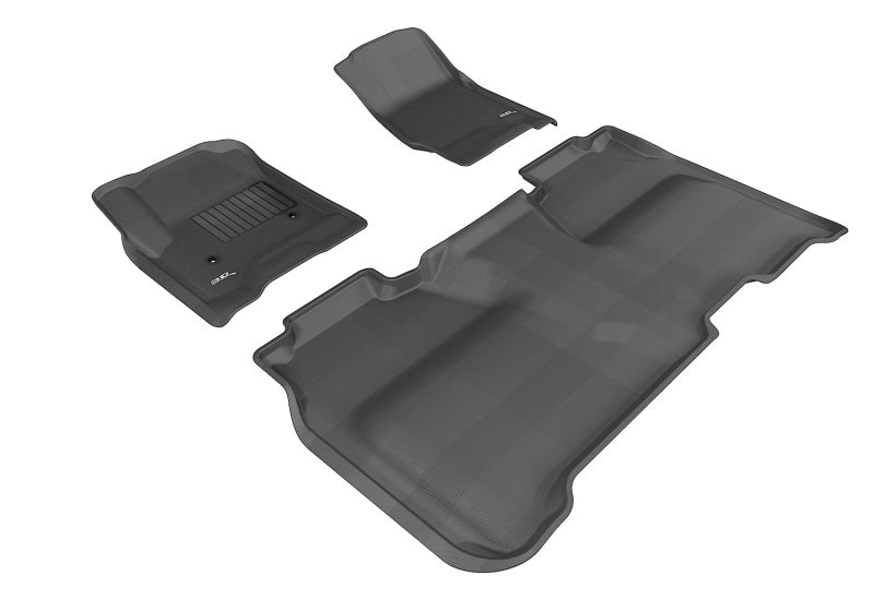 3D MAXpider - 3D MAXpider 2014-2019 Chevrolet Silverado Crew Cab Kagu 1st & 2nd Row Floormats - Black - L1CH04001509 - MST Motorsports