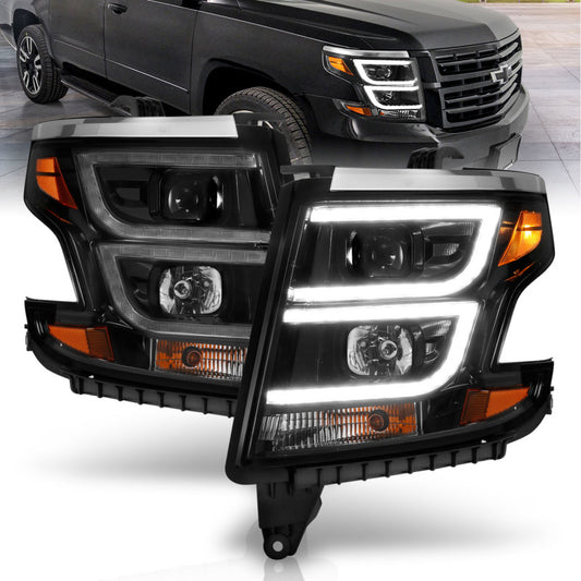 ANZO - Projector Headlights w/ DRL; Black Housing ; Clear Lens; Pair - 111492 - MST Motorsports