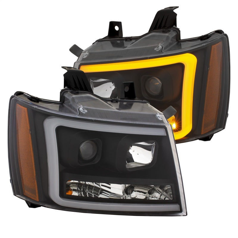 ANZO - Projector Headlights w/ Plank Style Switchback Black w/ Amber - 111402 - MST Motorsports