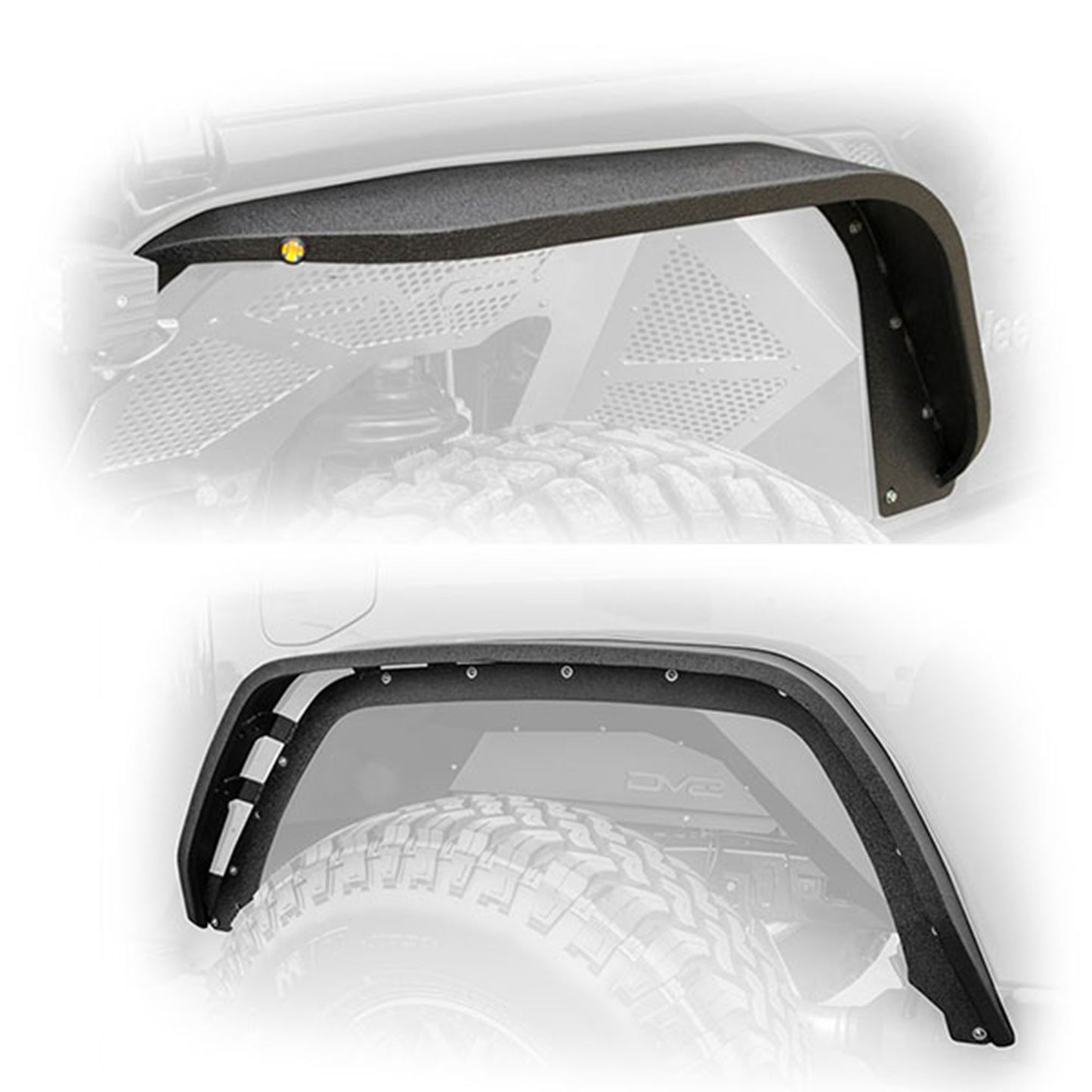 DV8 Offroad - Jeep JT Fender Flares; Slim; Front & Rear - FDGL-01 - MST Motorsports