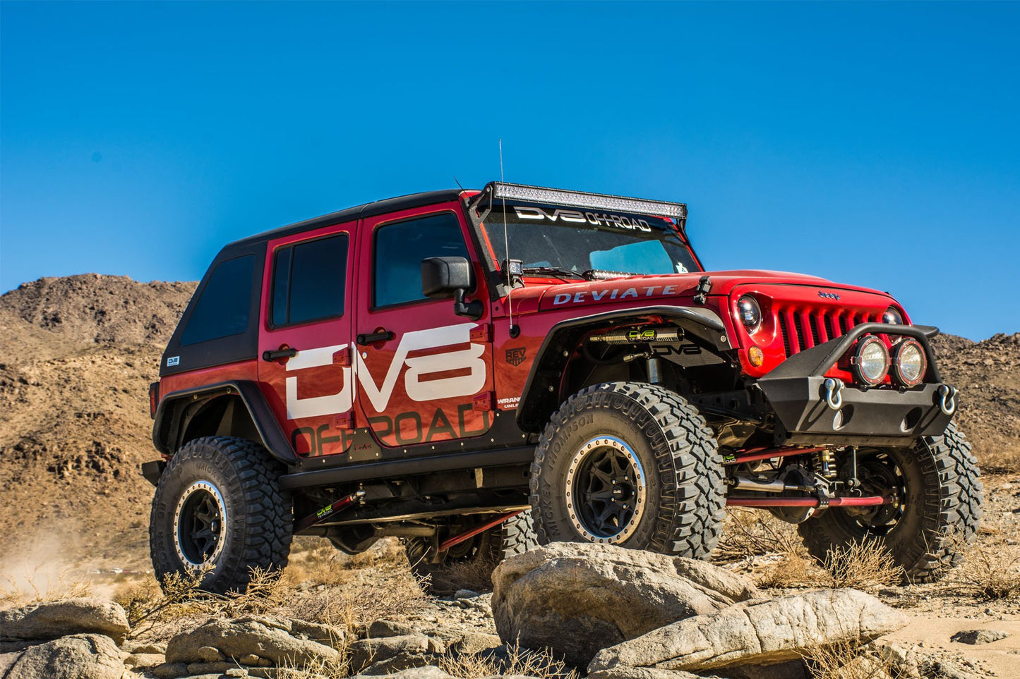 DV8 Offroad - 07-18 Jeep JK Fender Flares; Wide; Front & Rear - FENDB-02 - MST Motorsports