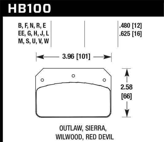 Hawk Performance - Hawk Wilwood Dynalite Caliper DTC-30 Brake Pads - HB100W.480 - MST Motorsports