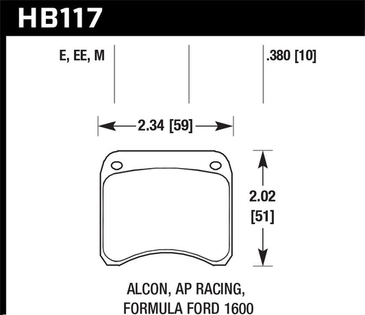 Hawk Performance - Hawk AP Racing CP3696 Blue 9012 Race Brake Pads - HB117E.380 - MST Motorsports