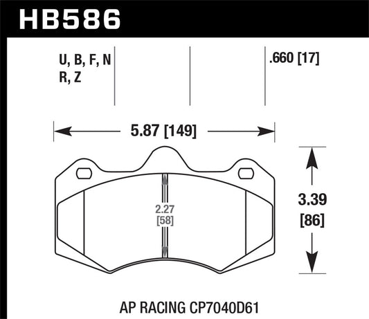 Hawk Performance - Hawk AP Racing CP7040 DTC-70 Race Brake Pads - HB586U.660 - MST Motorsports