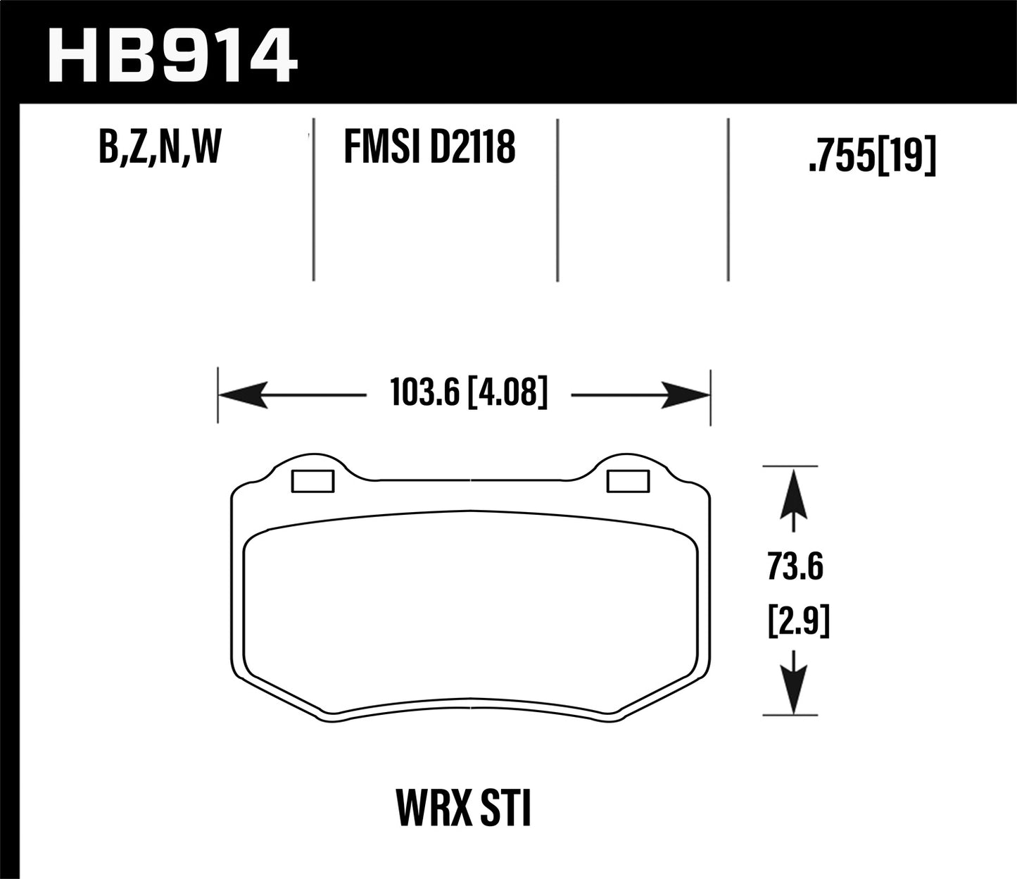 Hawk Performance - Hawk 2018 Subaru WRX STI DTC-30 Rear Brake Pads - HB914W.580 - MST Motorsports