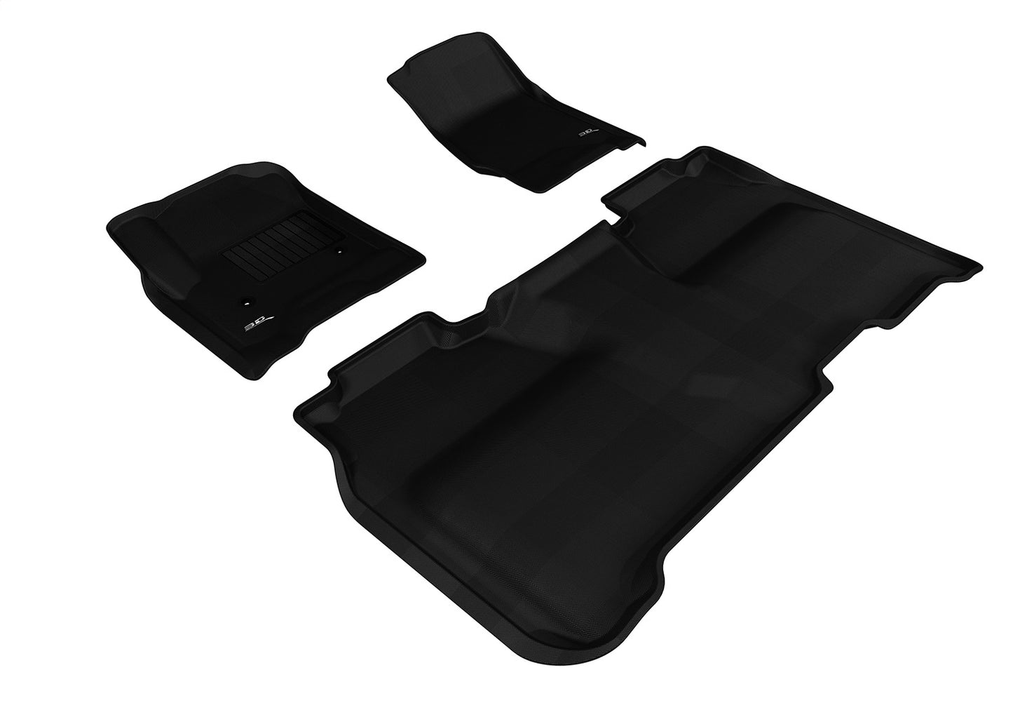 3D MAXpider - 3D MAXpider 2014-2019 Chevrolet Silverado Crew Cab Kagu 1st & 2nd Row Floormats - Black - L1CH04001509 - MST Motorsports