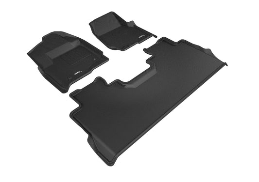 3D MAXpider - 3D MAXpider 2017-2019 Ford F-250/350/450 Supercrew Kagu 1st & 2nd Row Floormats - Black - L1FR10801509 - MST Motorsports