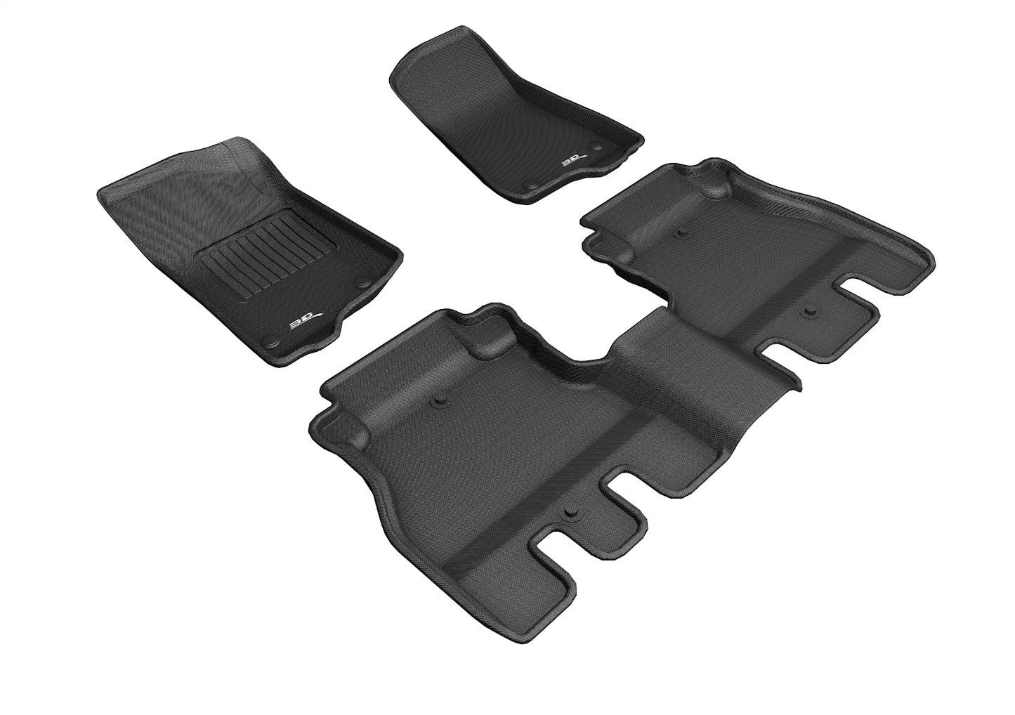 3D MAXpider - 3D MAXpider 2018-2020 Jeep Wrangler JL Unlimited Kagu 1st & 2nd Row Floormats - Black - L1JP01901509 - MST Motorsports