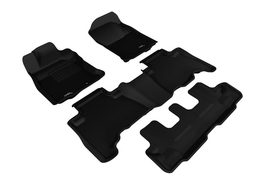 3D MAXpider - 3D MAXpider 2013-2020 Toyota 4Runner Kagu 1st & 2nd & 3rd Row Floormats - Black - L1TY12801509 - MST Motorsports