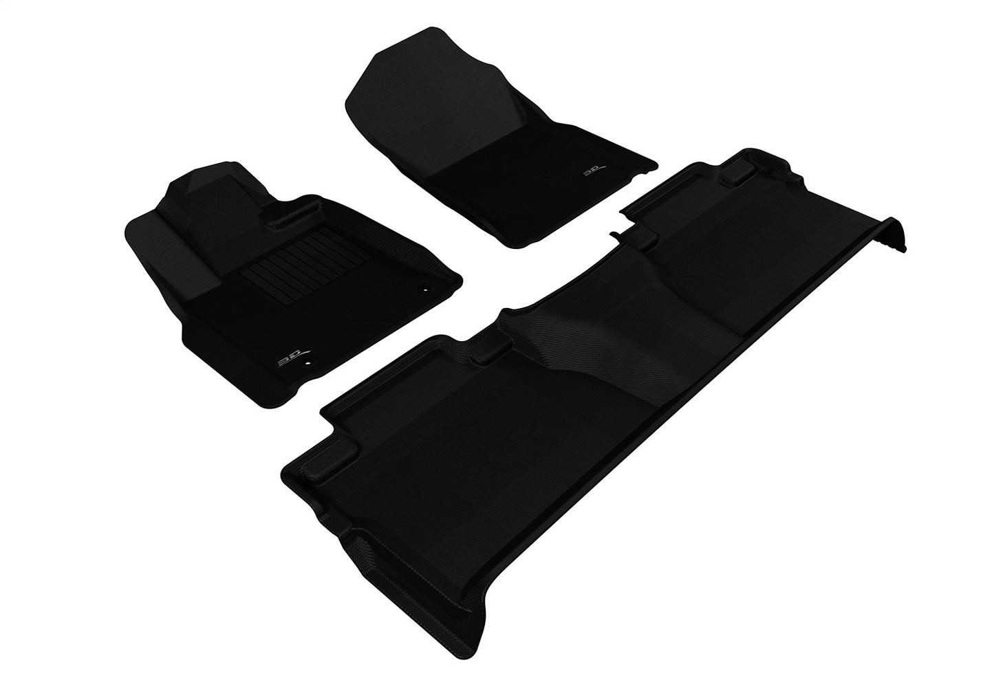 3D MAXpider - 3D MAXpider 2014-2020 Toyota Tundra Crewmax Kagu 1st & 2nd Row Floormats - Black - L1TY15301509 - MST Motorsports