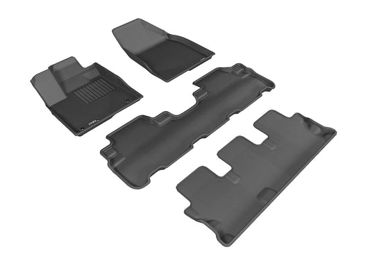 3D MAXpider - 3D MAXpider 2014-2019 Toyota Highlander Kagu 1st & 2nd & 3rd Row Floormats - Black - L1TY16301509 - MST Motorsports