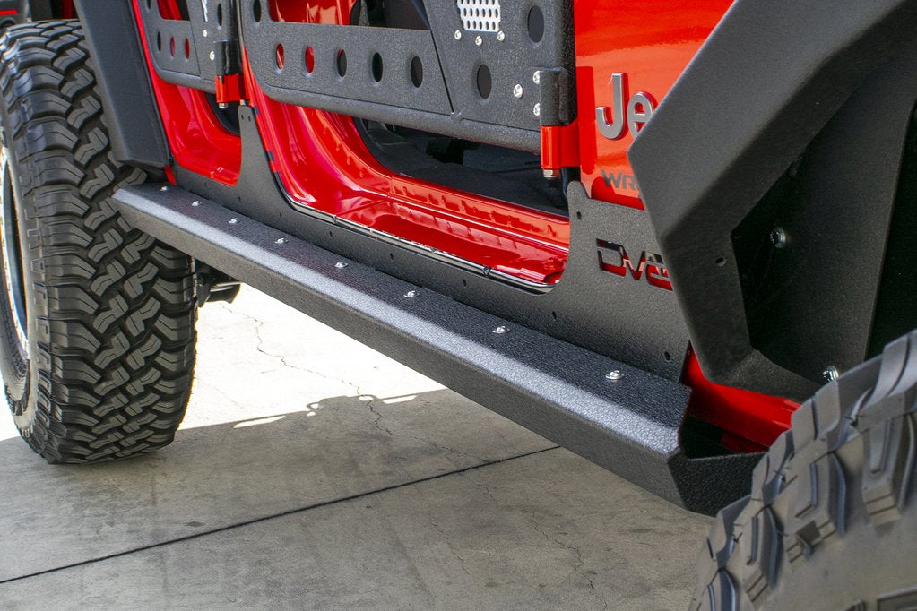 DV8 Offroad - 07-18 Jeep JK 4-Door Rock Slider with Rock Skin - SRSOTB-13 - MST Motorsports