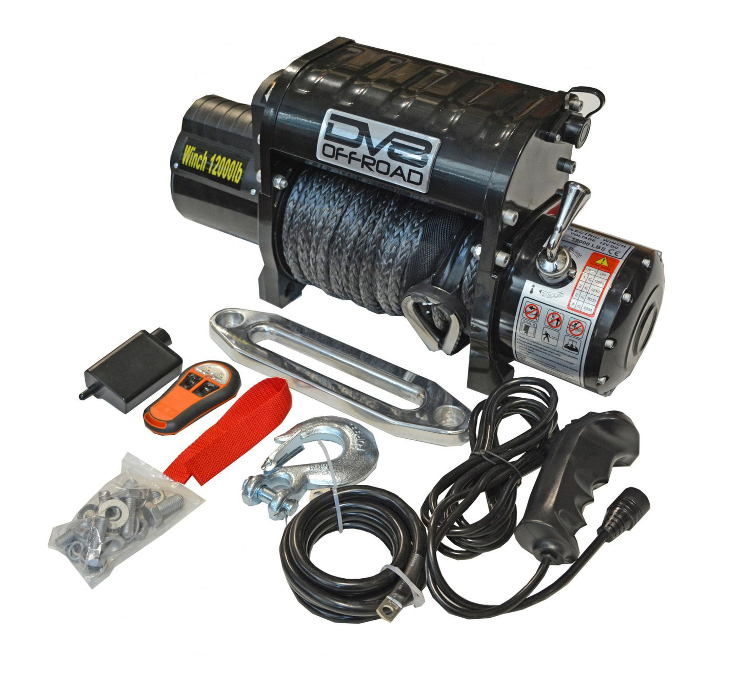 DV8 Offroad - 12,000 lbs. Winch with Synthetic Rope - WB12SR - MST Motorsports