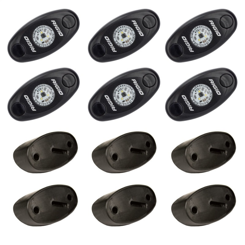 RIGID Industries - RIGID A-Series LED Universal Rock Light Kit, High Power Cool White, Set Of 6 - 400253 - MST Motorsports