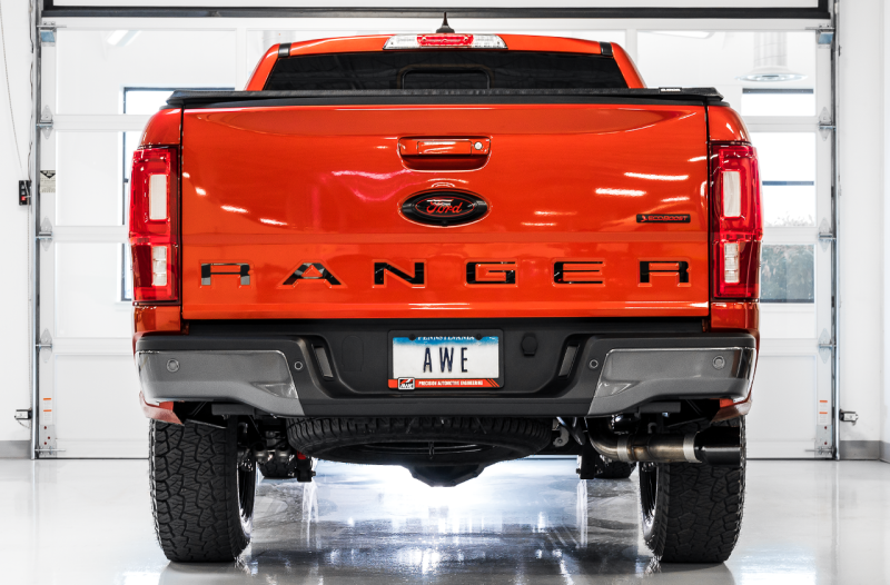 AWE Tuning - AWE Tuning 2019+ Ford Ranger 0FG Performance Exhaust System w/Diamond Black Tips & Rock Guard - 3015-23064 - MST Motorsports