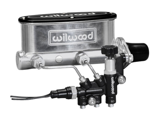 Wilwood - Wilwood HV Tandem M/C Kit w L/H Bracket & Prop Valve - 1in Bore Ball Burnished - 261-13269-P - MST Motorsports