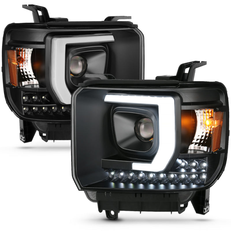 ANZO - Projector Headlights Plank Style Black Housing w/DRL - 111450 - MST Motorsports