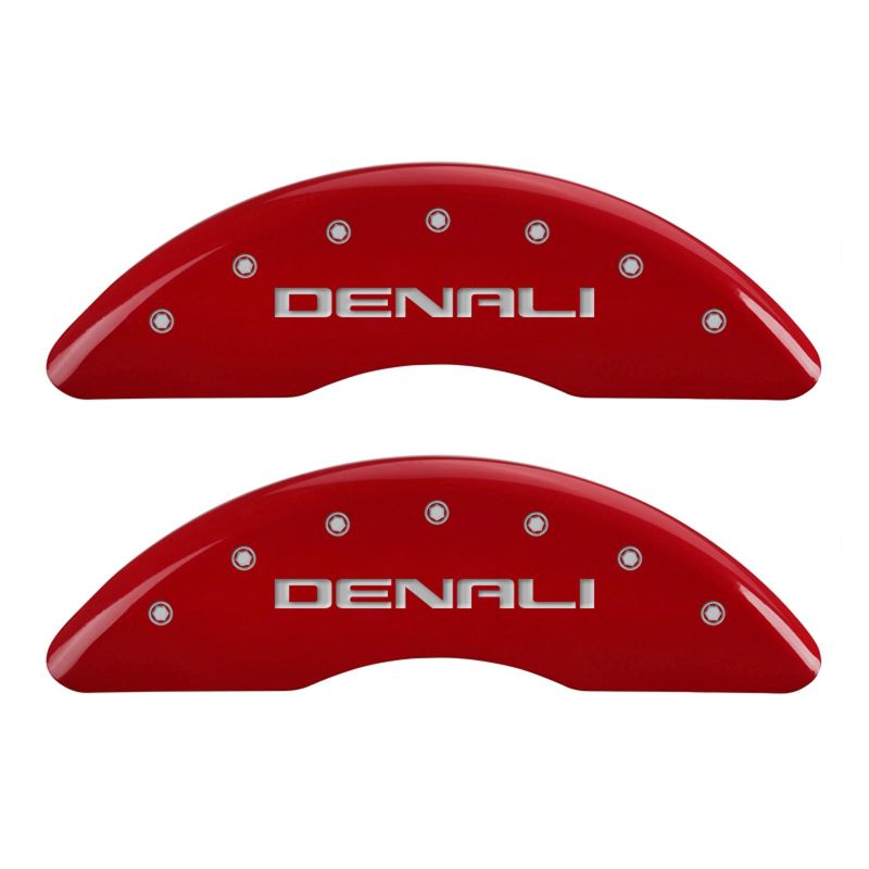 MGP - MGP 4 Caliper Covers Engraved Front & Rear Denali Red finish silver ch - 34003SDNLRD - MST Motorsports