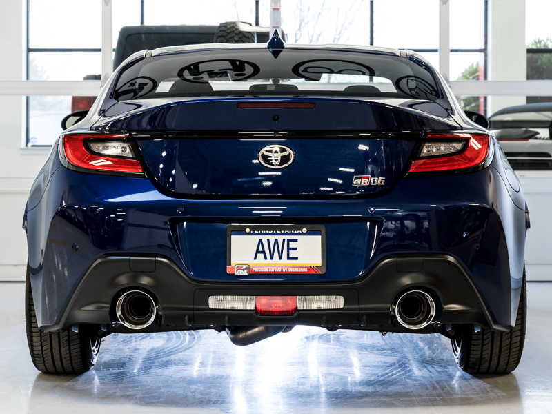 AWE Tuning - AWE Subaru BRZ/ Toyota GR86/ Toyota 86 Track Edition Cat-Back Exhaust- Chrome Silver Tips - 3020-32279 - MST Motorsports