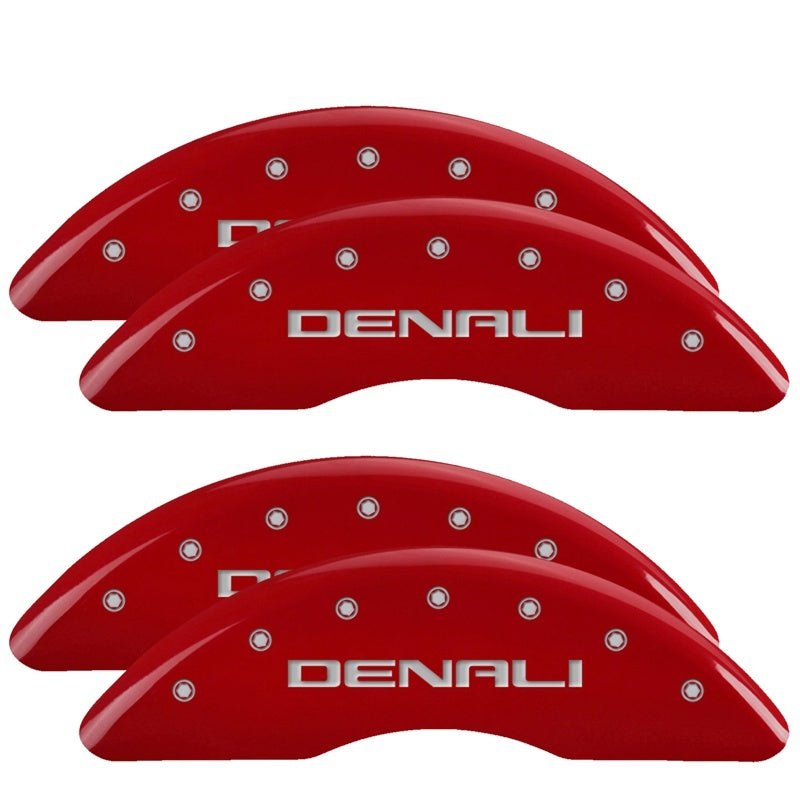 MGP - MGP 4 Caliper Covers Engraved Front & Rear Denali Red finish silver ch - 34003SDNLRD - MST Motorsports