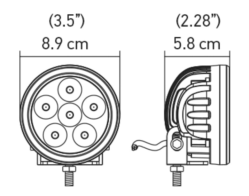 Hella - Hella Value Fit 90mm 6 LED Light - PED Off Road Spot Light - 357201001 - MST Motorsports