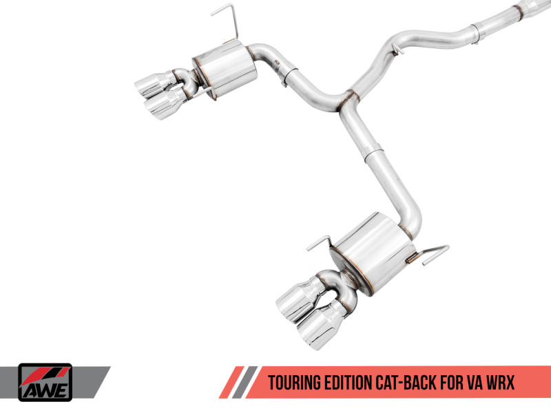 AWE Tuning - AWE Tuning 2015+ Subaru WRX VA Sedan Touring Edition Exhaust - Chrome Silver Tips (102mm) - 3015-42098 - MST Motorsports