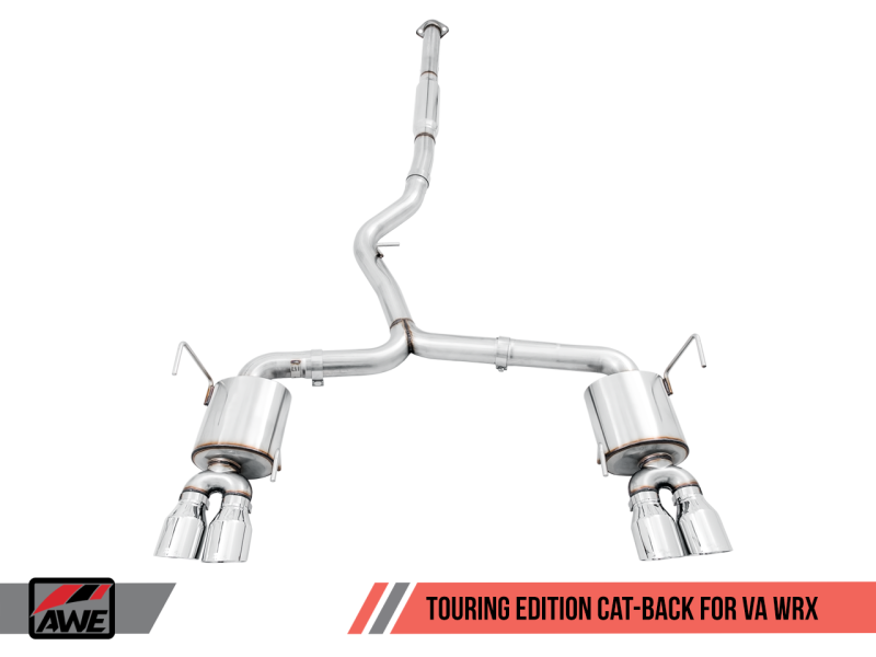 AWE Tuning - AWE Tuning 2015+ Subaru WRX VA Sedan Touring Edition Exhaust - Chrome Silver Tips (102mm) - 3015-42098 - MST Motorsports