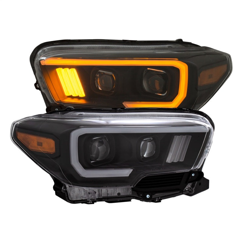 ANZO - Projector Headlights w/ Plank Style Switchback Black w/ Amber W/ DRL - 111397 - MST Motorsports