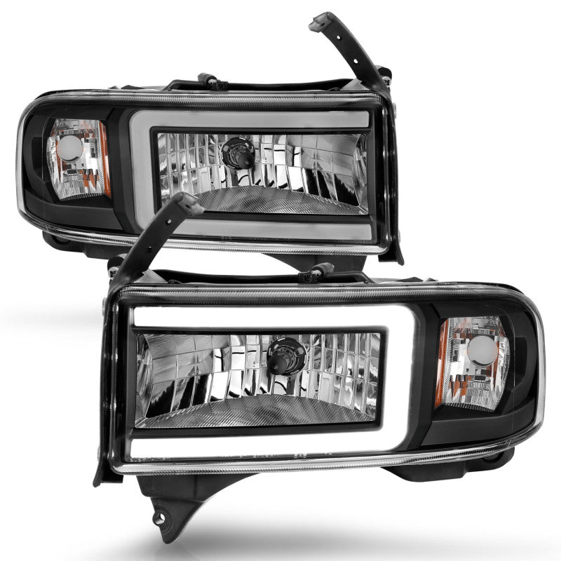 ANZO - Crystal Headlight Set w/ Light Bar Style; Black Housing; Clear Lens; Pair; - 111554 - MST Motorsports