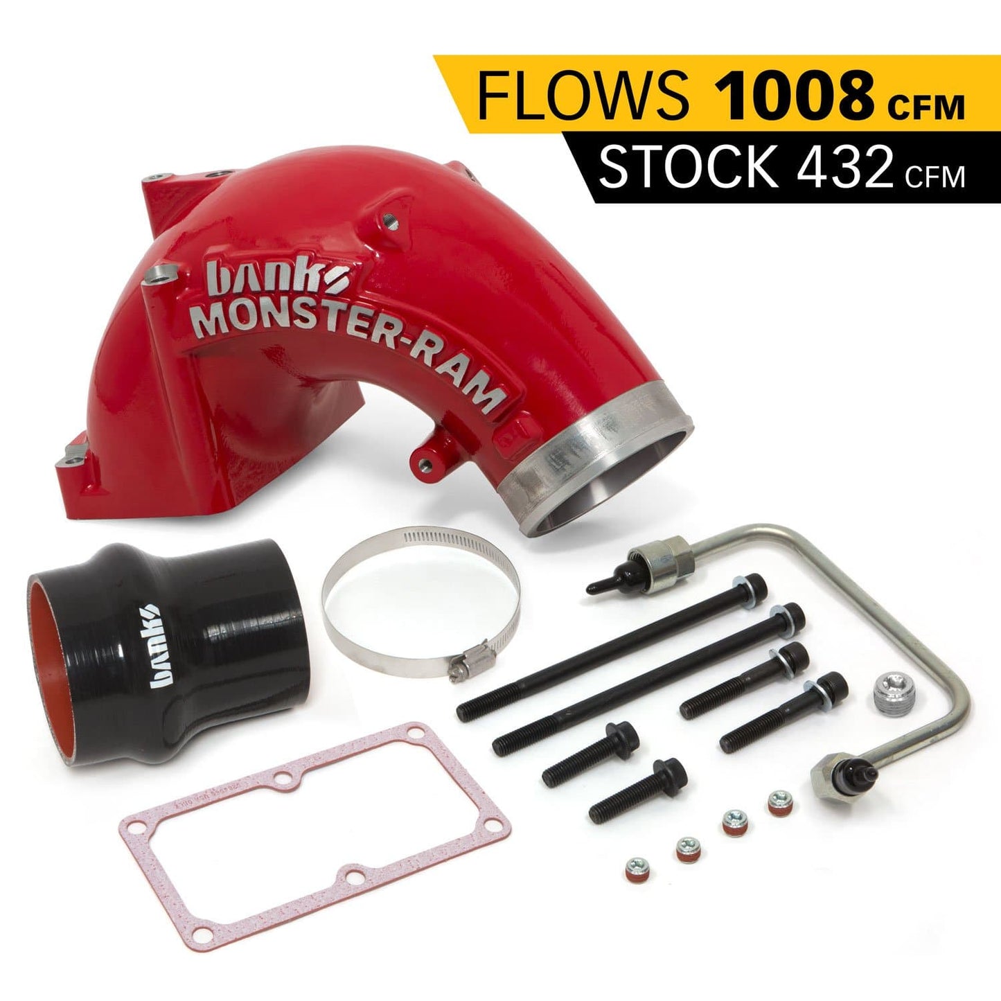 Banks Power - Monster-Ram Intake System, 4-inch (red powder-coated) with Fuel Line - 42790-PC - MST Motorsports