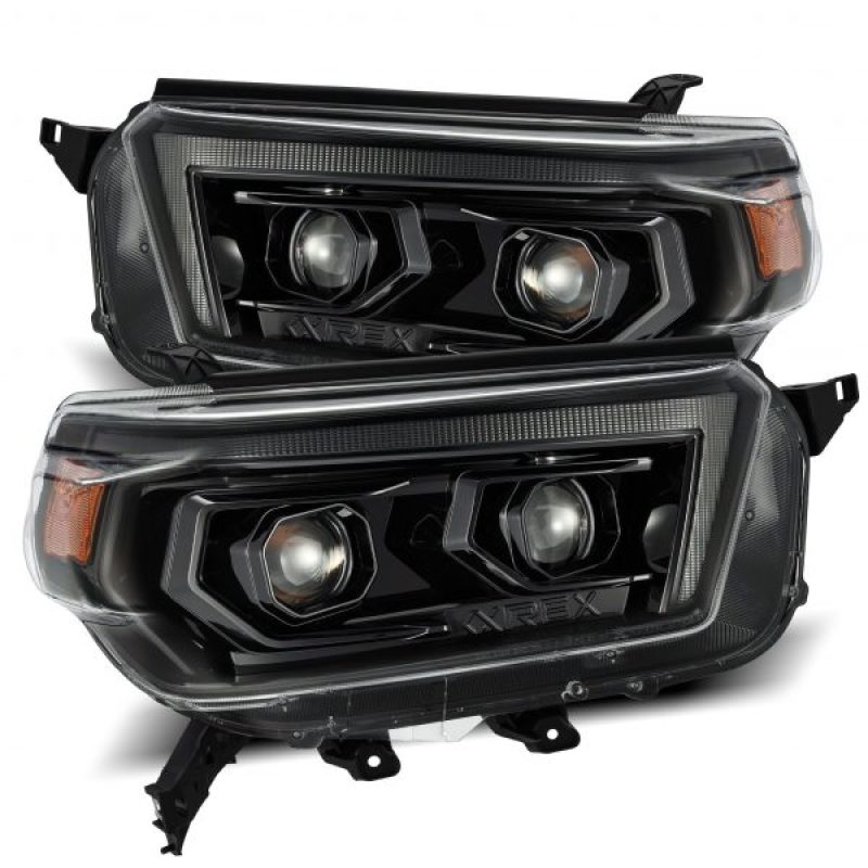 AlphaRex - AlphaRex 10-13 Toyota 4Runner LUXX LED Proj Headlights Plank Style Alpha Black w/Seq Signal/DRL - 880756 - MST Motorsports