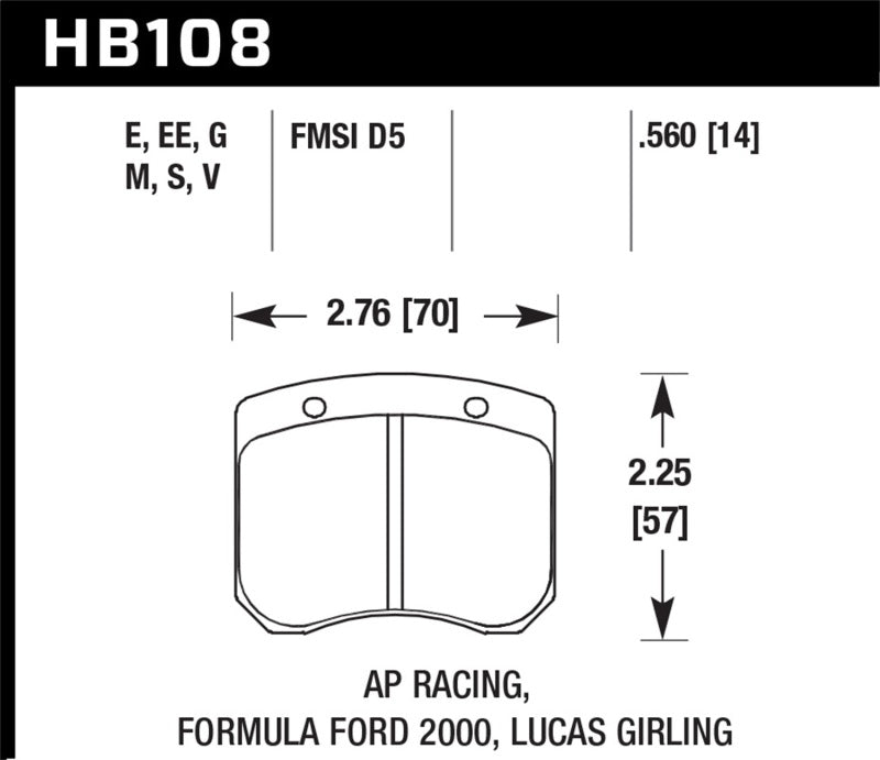 Hawk Performance - Hawk AP Racing 14mm Blue 9012 Race Brake Pads - HB108E.560 - MST Motorsports