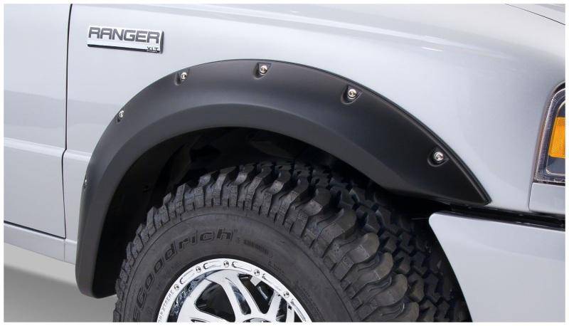 Bushwacker - Pocket/Rivet Style Fender Flares Black Smooth Finish 4-Piece Set - 21915-02 - MST Motorsports