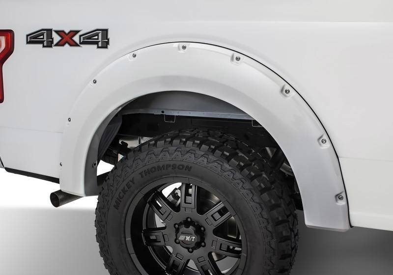 Bushwacker - Pocket/Rivet Style Fender Flares Oxford White Smooth Finish 4-Piece Set - 20945-12 - MST Motorsports