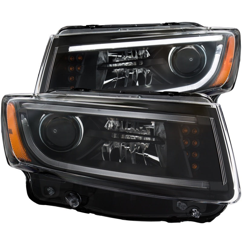 ANZO - Projector Headlight Set; Clear Lens; Black Housing; Pair; w/Plank Style Design; - 111329 - MST Motorsports