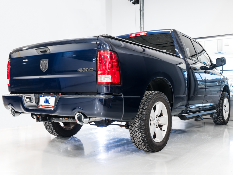 AWE Tuning - AWE Tuning 09-18 RAM 1500 5.7L (w/Cutouts) 0FG Dual Rear Exit Cat-Back Exhaust - Chrome Silver Tips - 3015-32002 - MST Motorsports